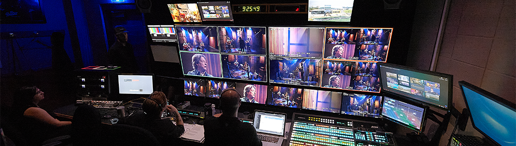 Monitors in film room.