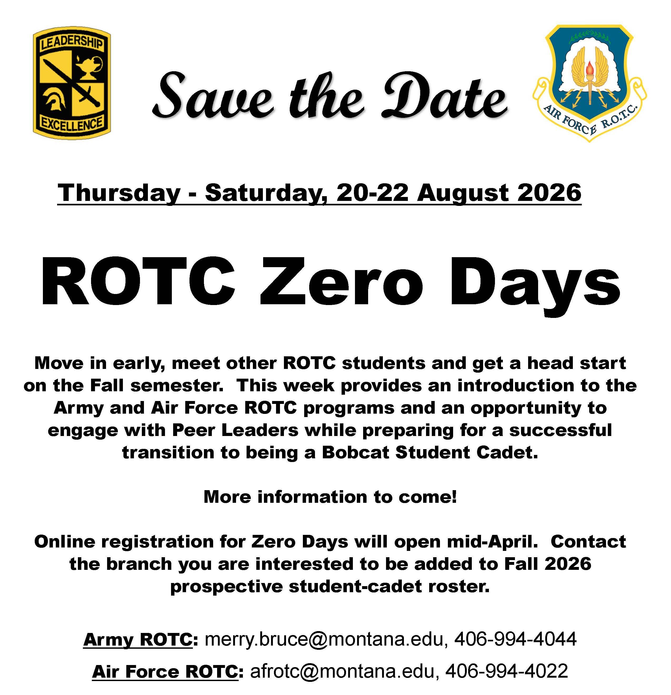 ROTC Zero Days Flyer 2026