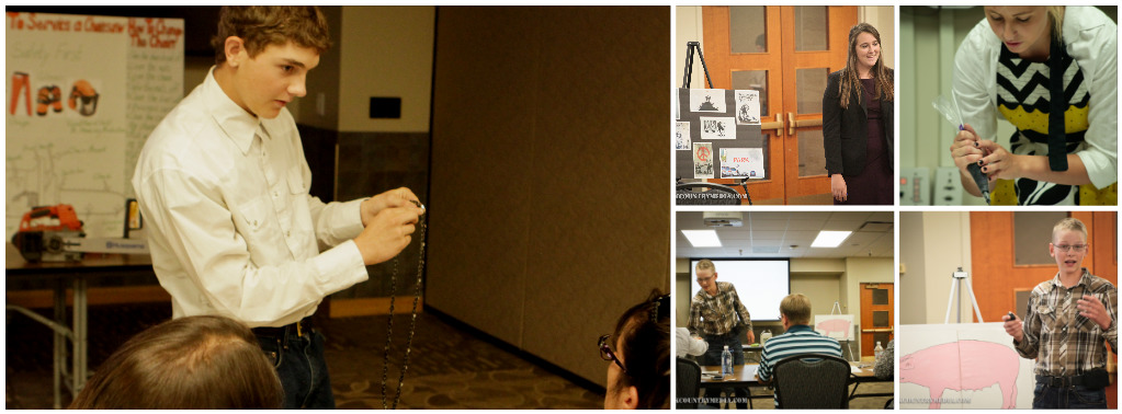 collage of images of 4-H members completing demonstrations at 4-H congress.