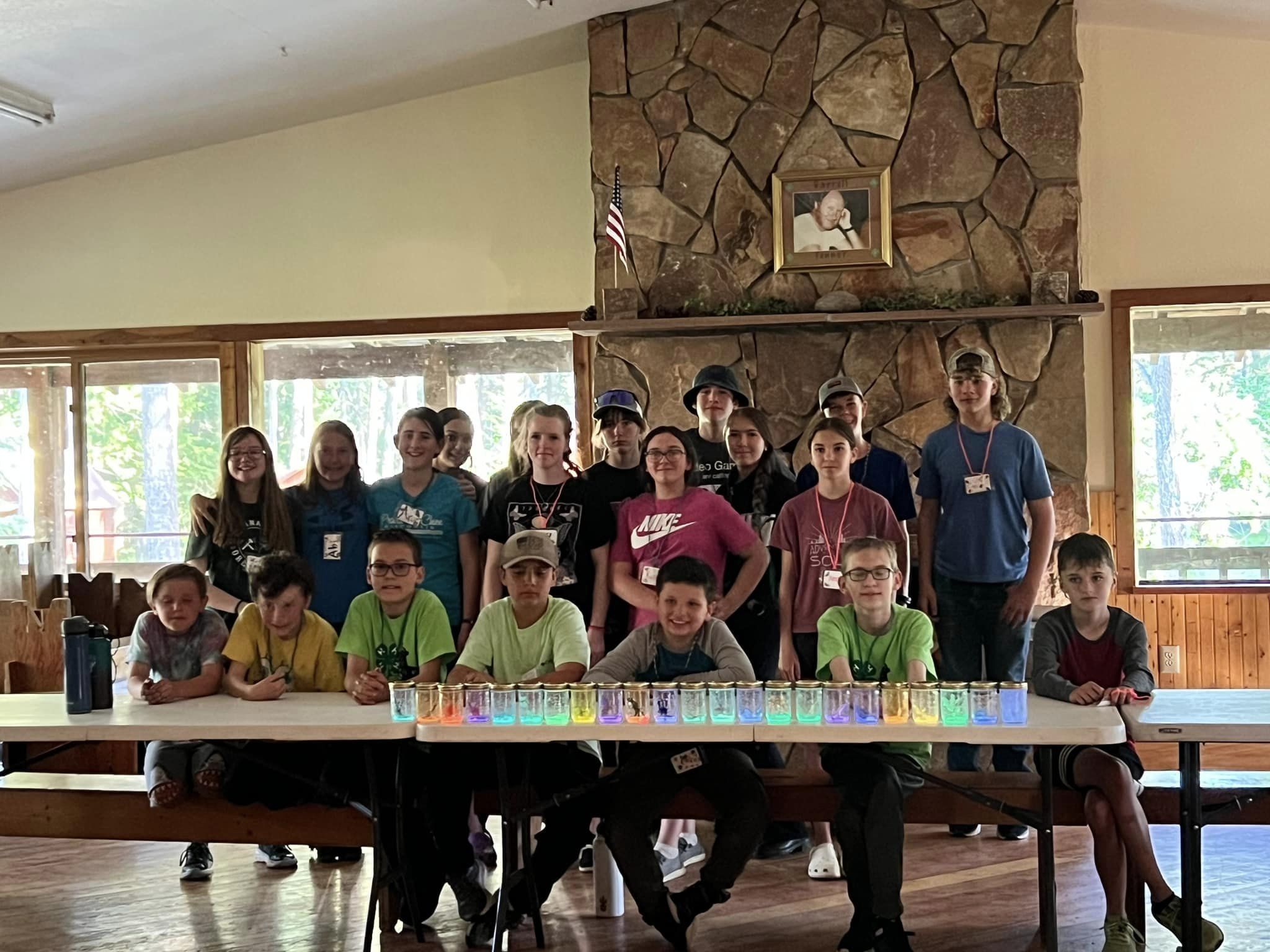 Members at 4-H camp with their fairy lanterns