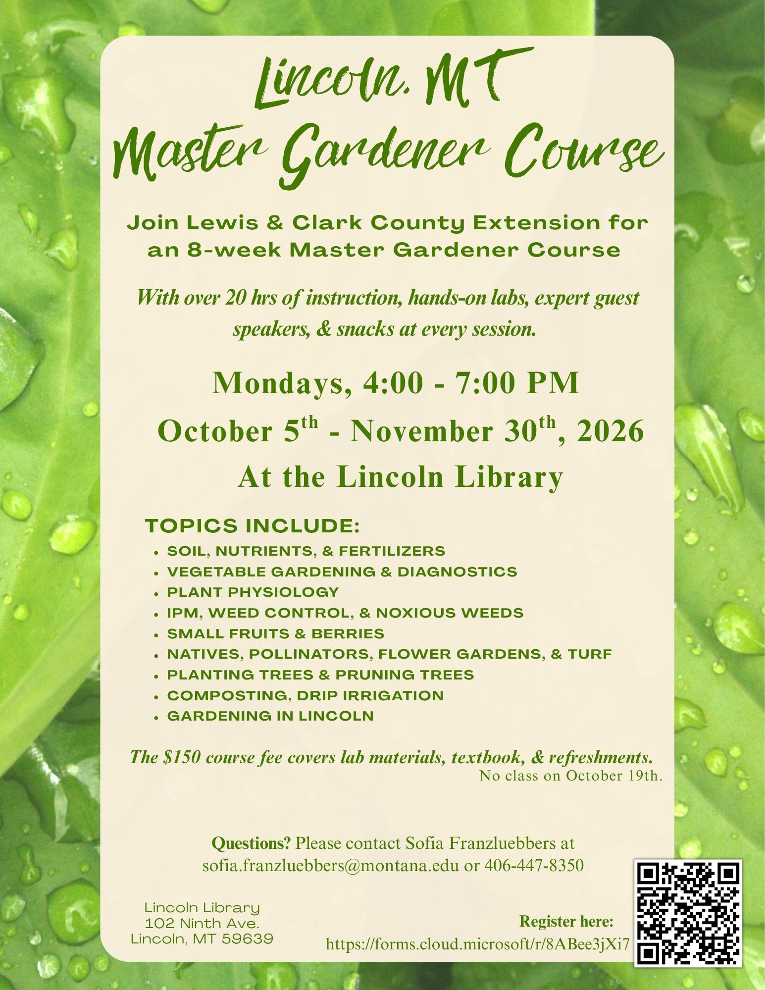 Master Gardener Course Lincoln
