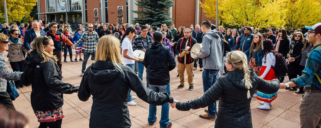 Crowd celebrates indigenous people's day