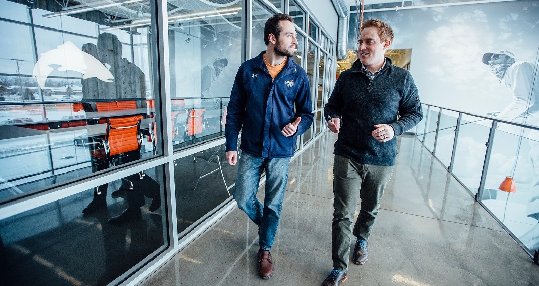 two men on walkway