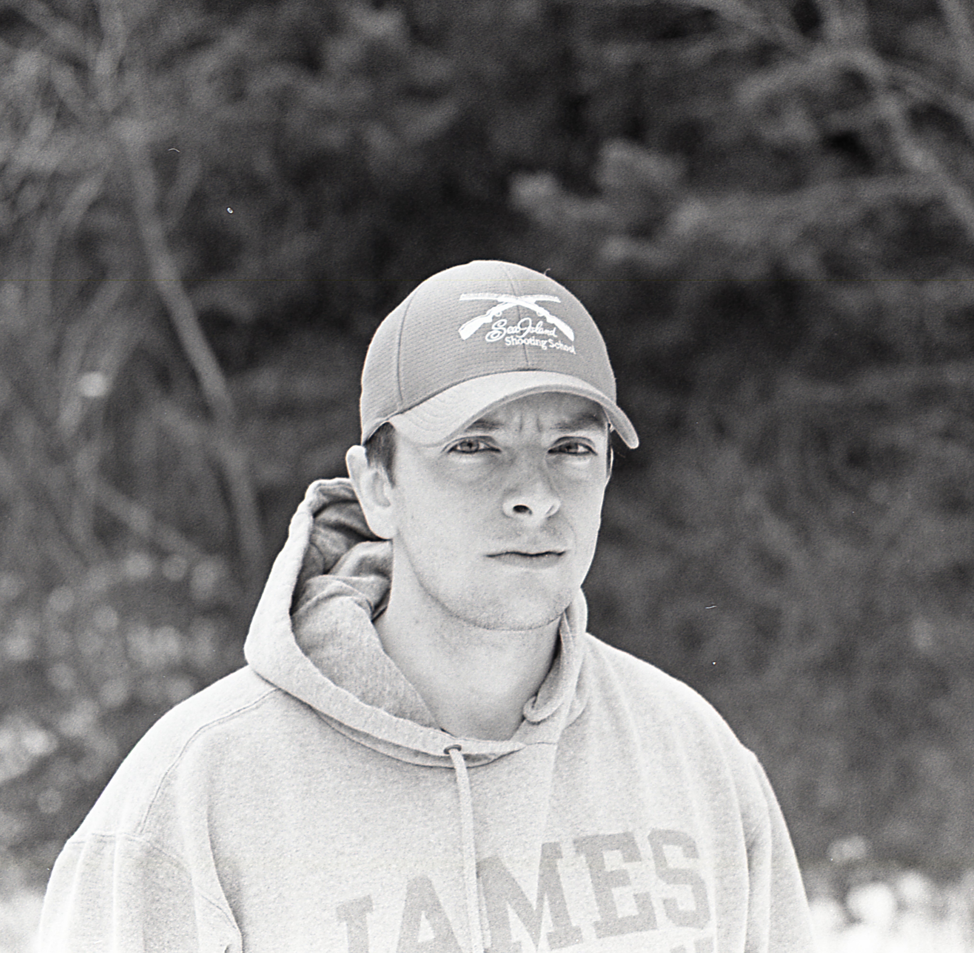 Dominic LeShock Dominic in the forest in black and white