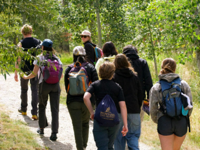 Honors College students on a hike.
