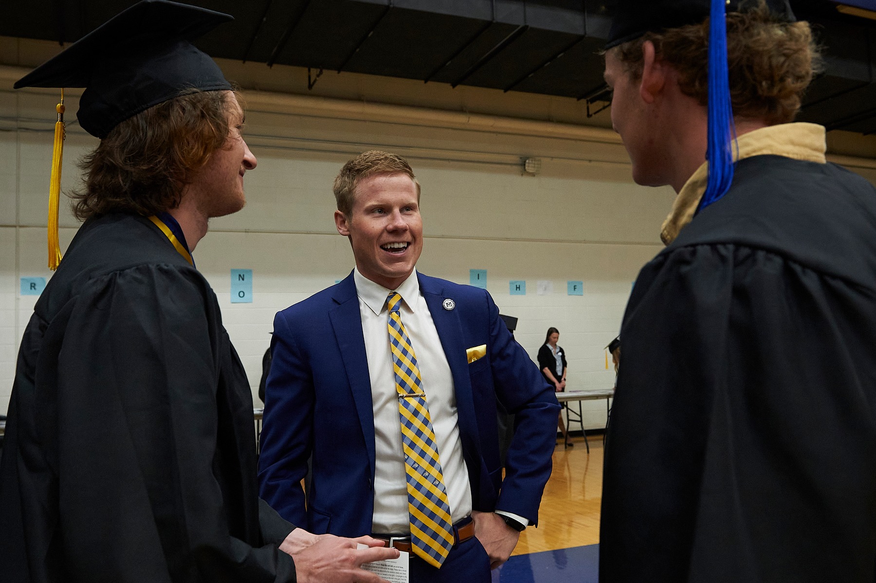 Students interacting at MSU's Engineering Graduation