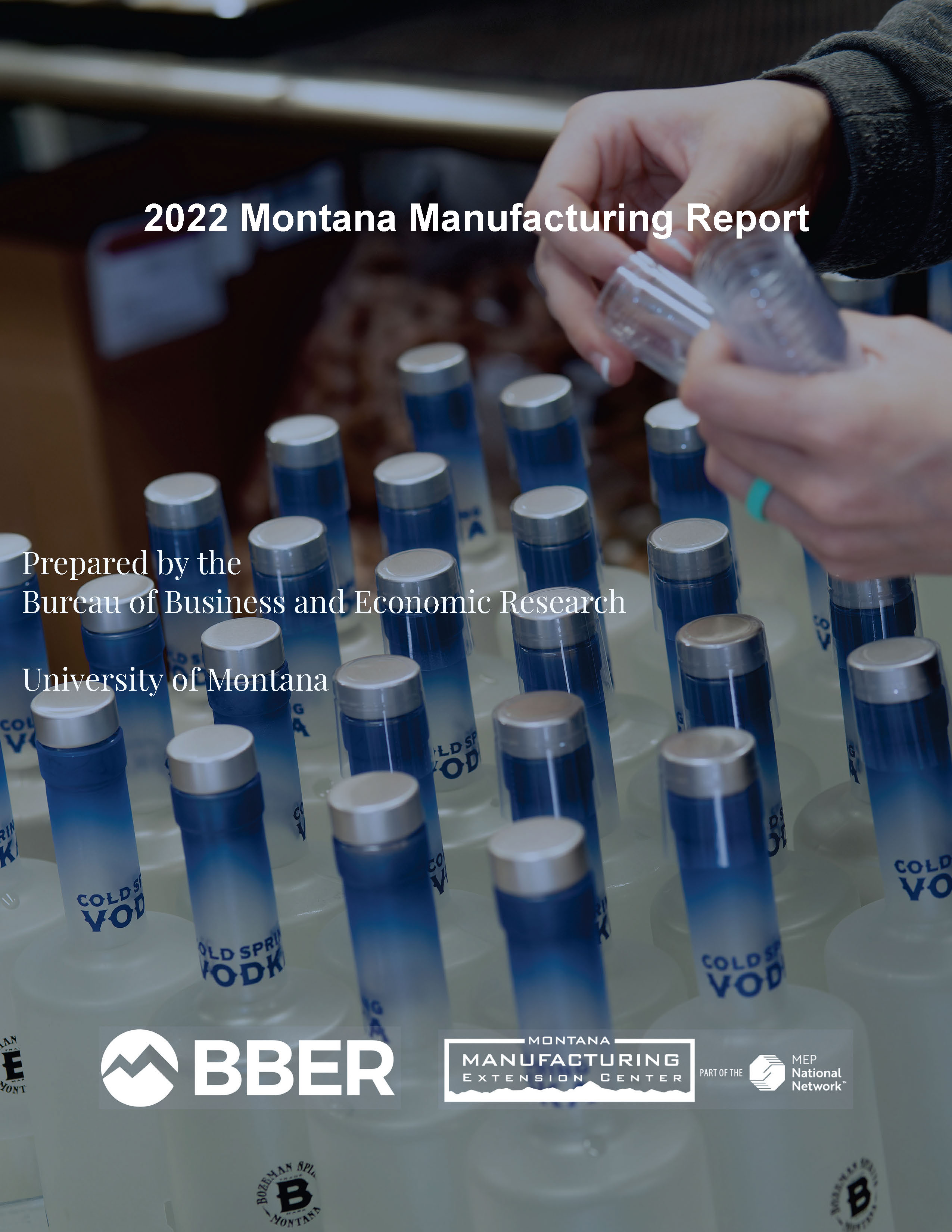 Report title plus image of bottling operation