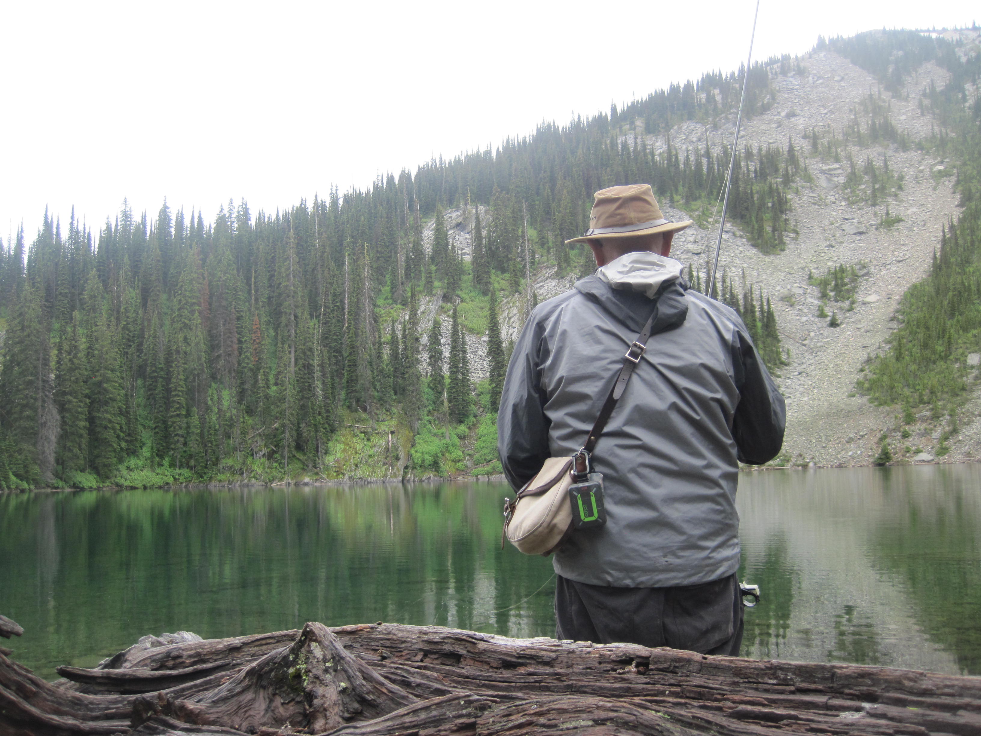 Alistair fishing at lake in Montana