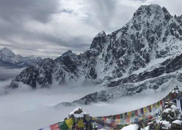 snow topped mountains