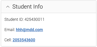 student phone and email