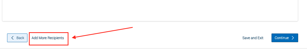 red box with arrow around add recipients
