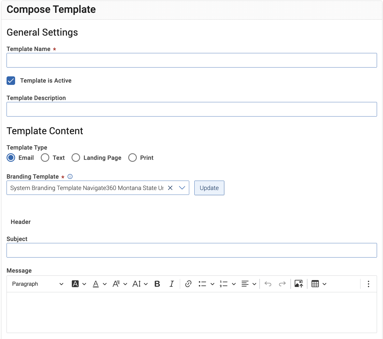 compose template fields