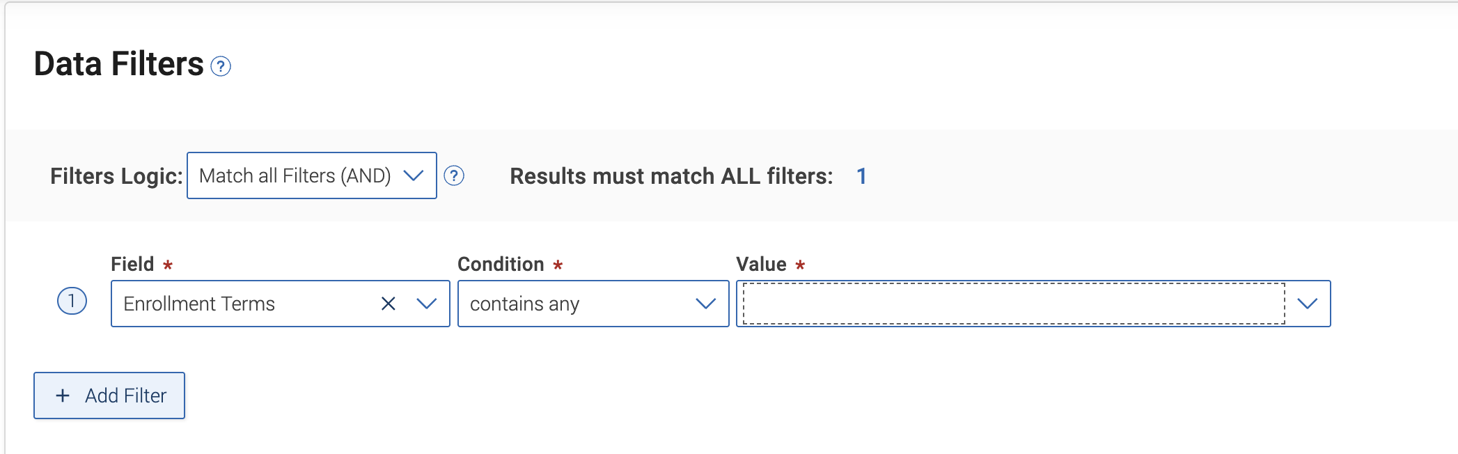 data filter options