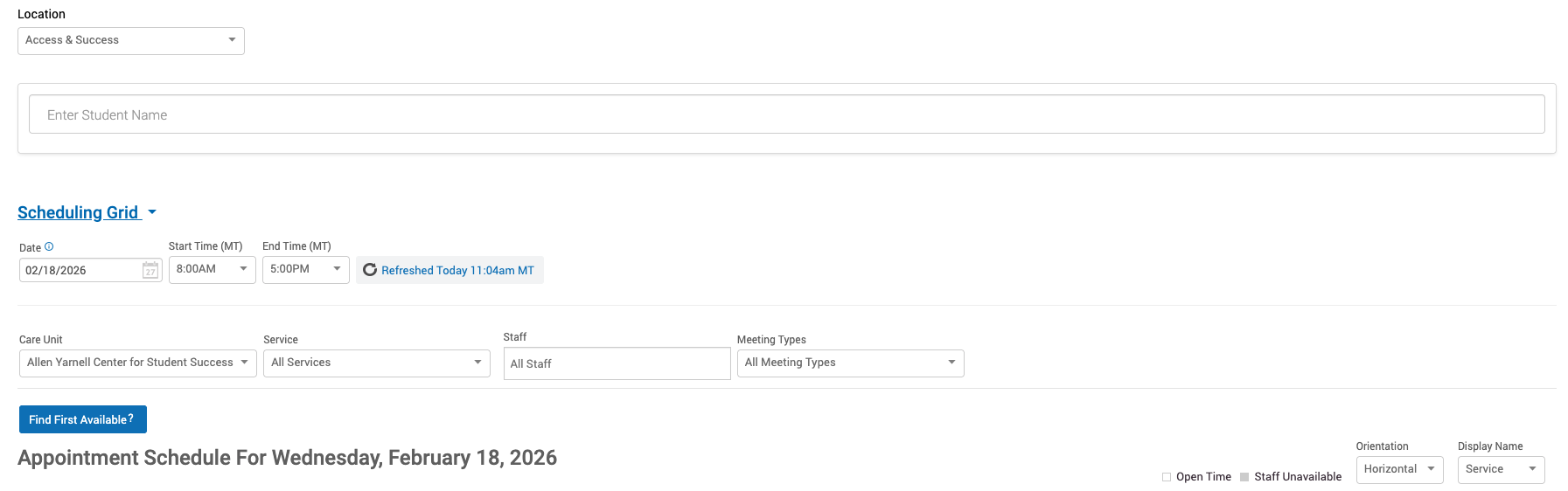 scheduling grid