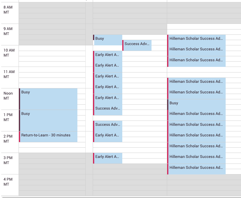 view of calendar