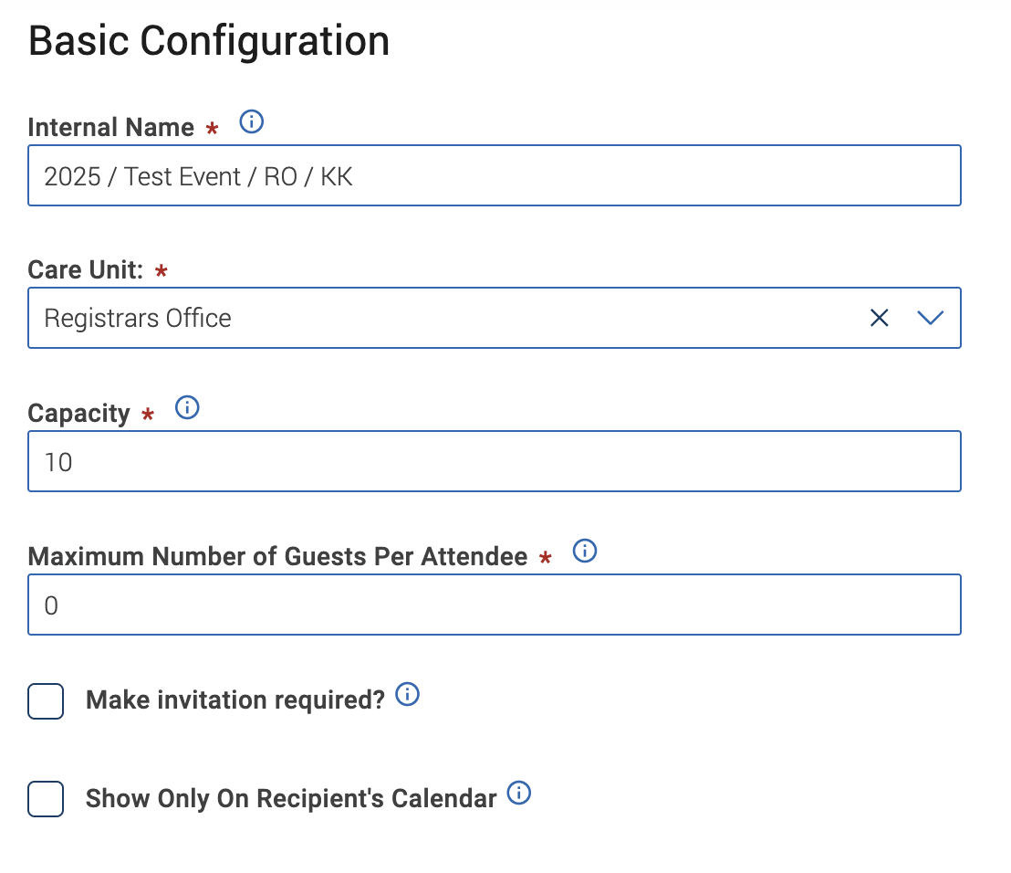 basic configuration text boxes