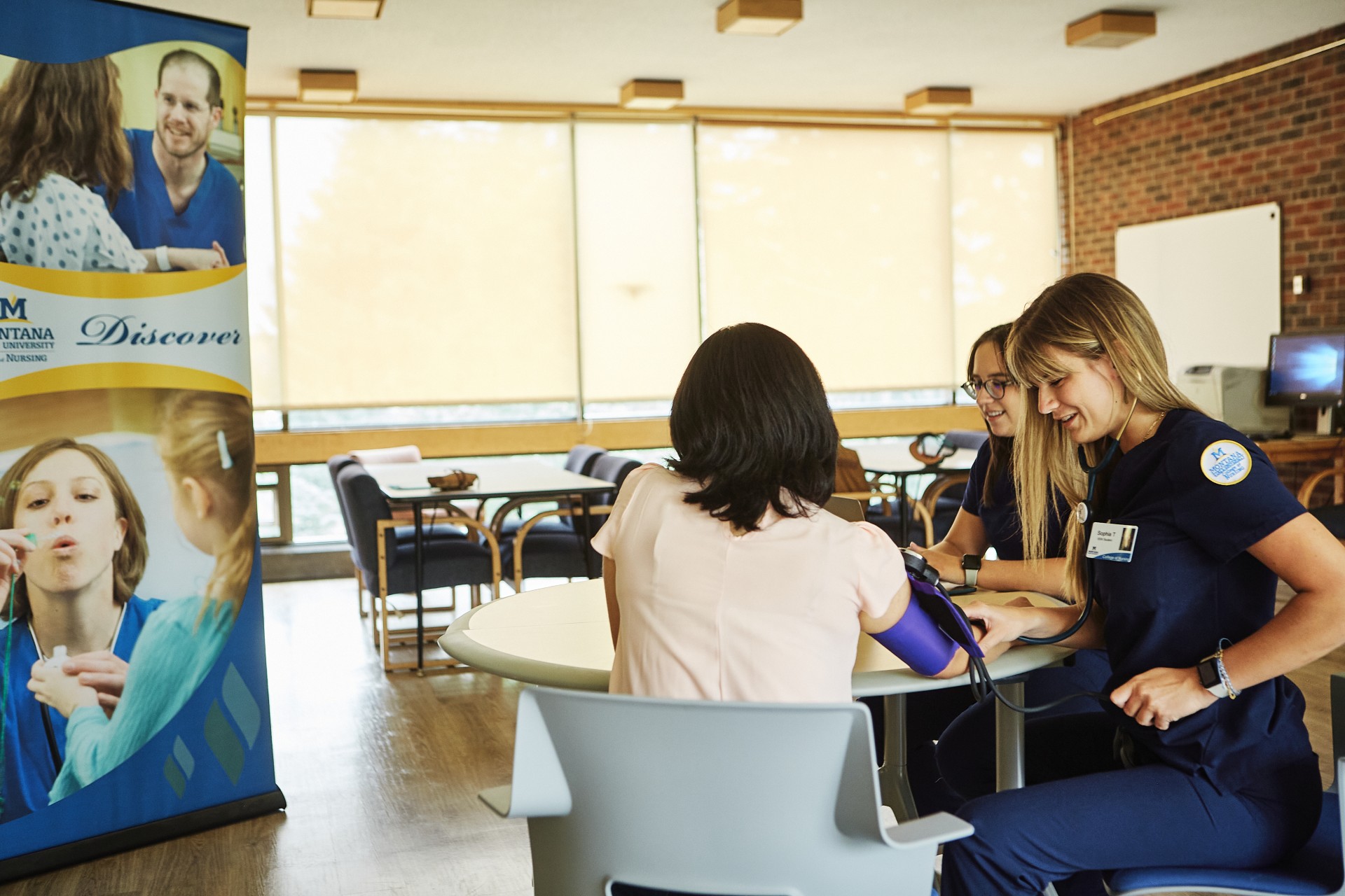 Nursing Students Work on Campus