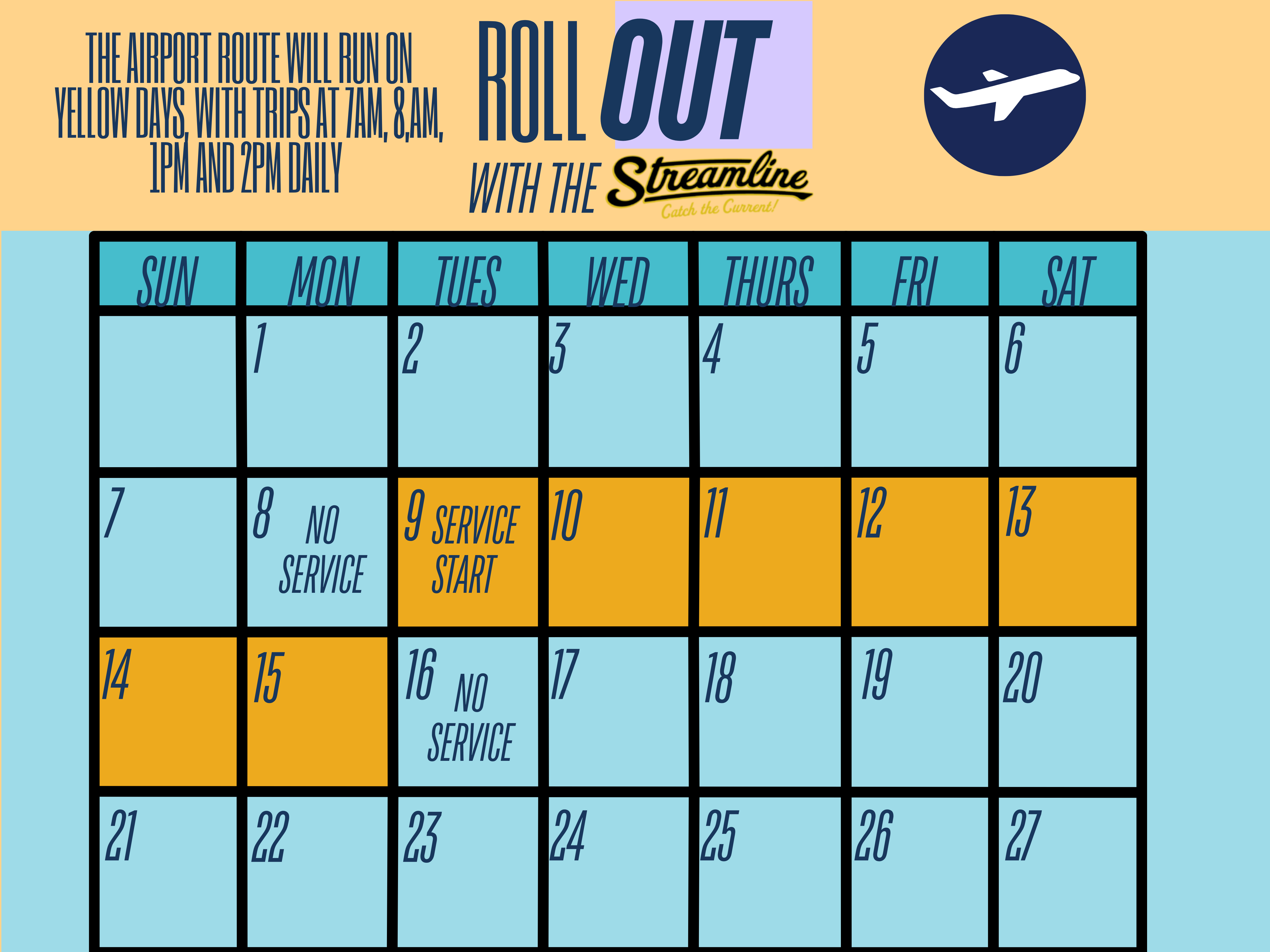 December Airport Calendar December calendar for the airport pilot routes
