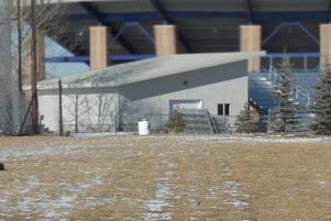 Track Bleacher and Press Box