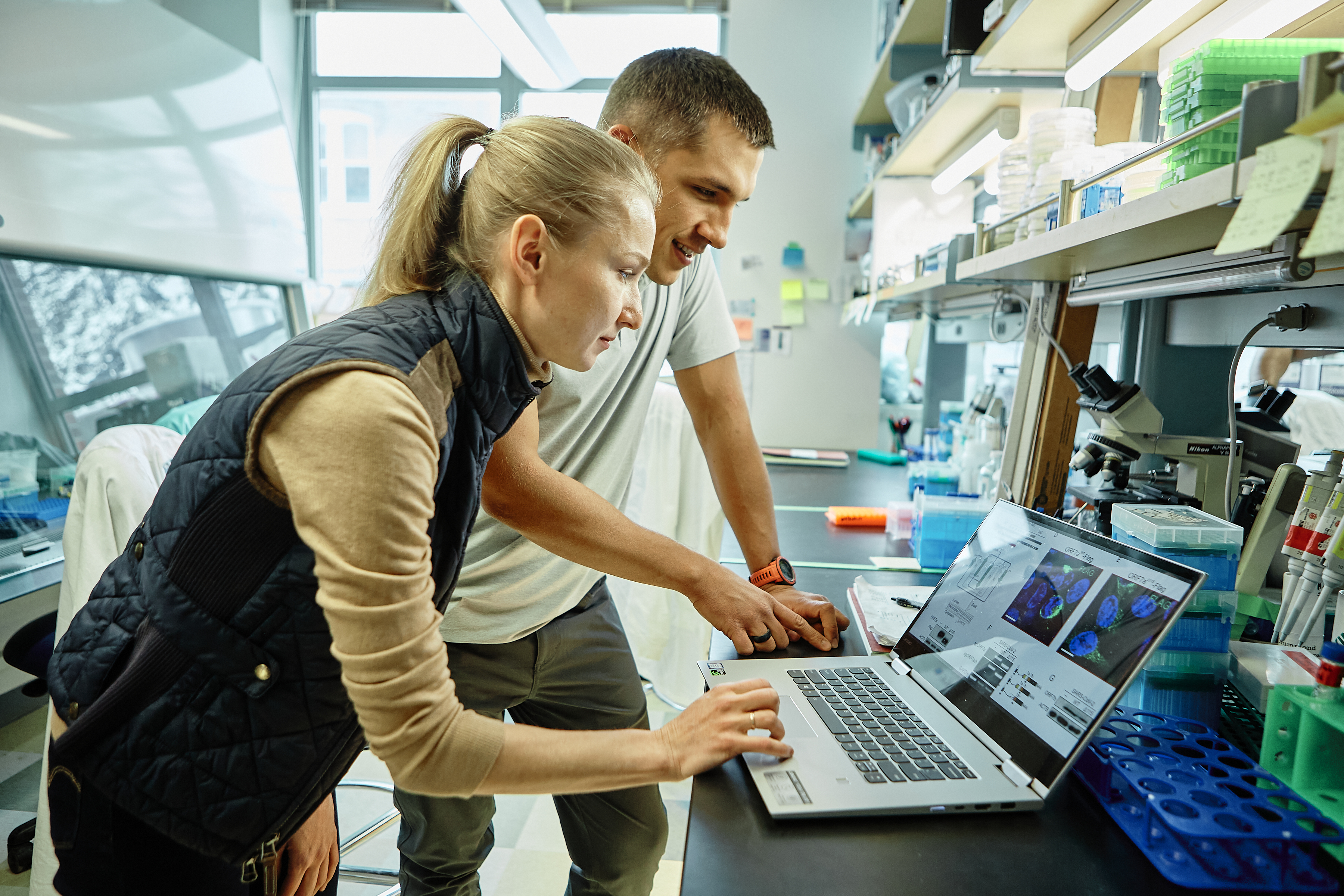 Man and woman in lab